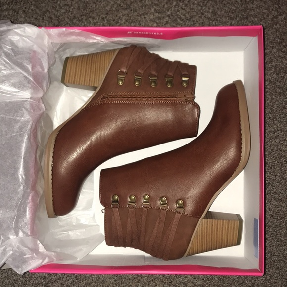🆕 Shoedazzle Brown {Landy} Corset Booties - Picture 4 of 10